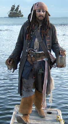 Jack Sparrow impersonator entertainer for hire in LA, California