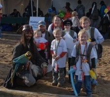 A Jack Sparrow impersonator Captain Parrot Jack Johnny Depp impersonator and pirate entertainer with parrot for children's party or special event or pirate party