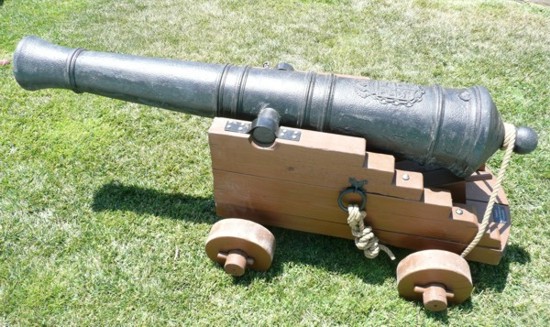 large pirate cannon or carriage gun