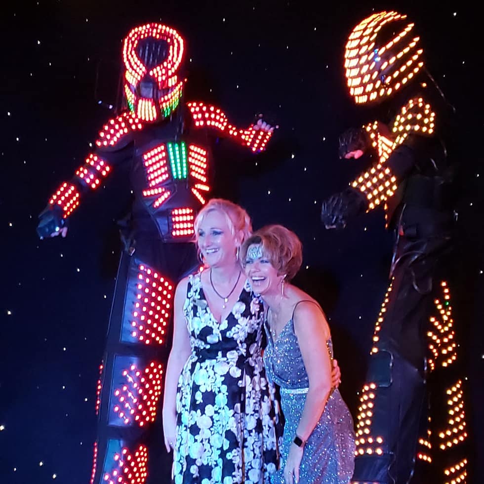 stilt walking LED Robots for hire for events